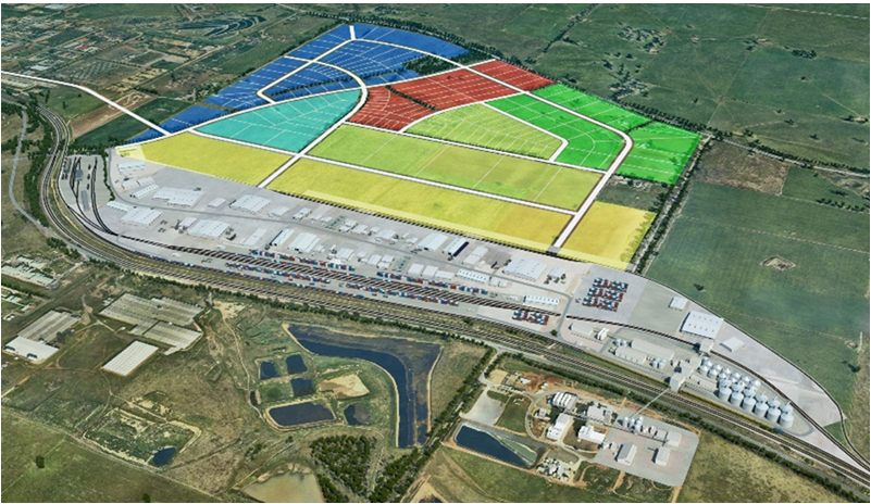 Concept drawing of the Riverina Intermodal Terminal and industrial zoning