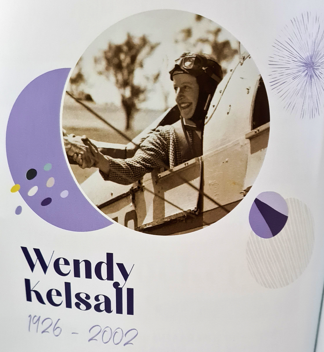 Photo of page from HerStory book featuring Wendy Kelsall
