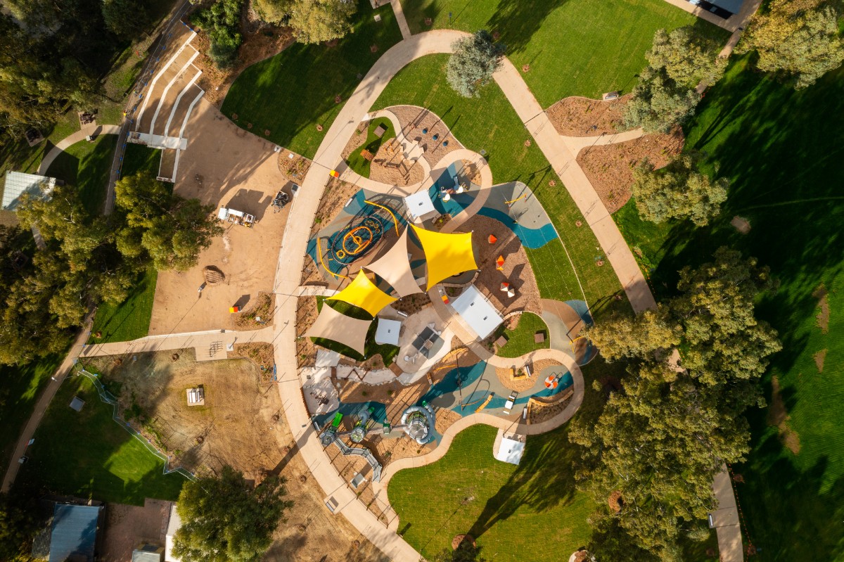 Aerial view of regionally significant playground