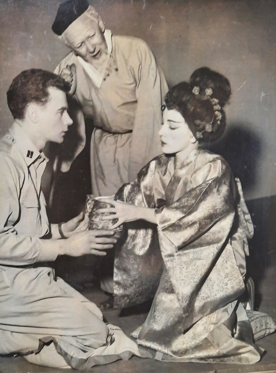 Final rehearsal of scene from Teahouse of the August Moon, performed during the grand opening of the Wagga Civic Theatre in June 1963. Photo taken by Tom Lennon 