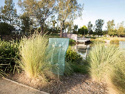 Wollundry Lagoon small glass panel