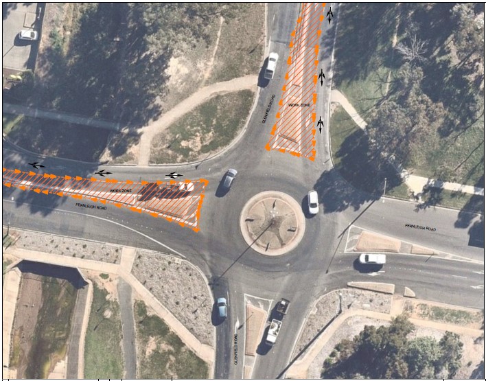 Traffic island upgrade works - Fernleigh Road/Glenfield Road intersection 