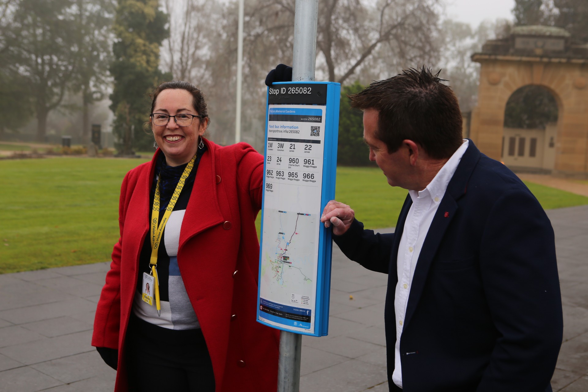 Minister Paul Toole in Wagga for wayfinding Braille launch