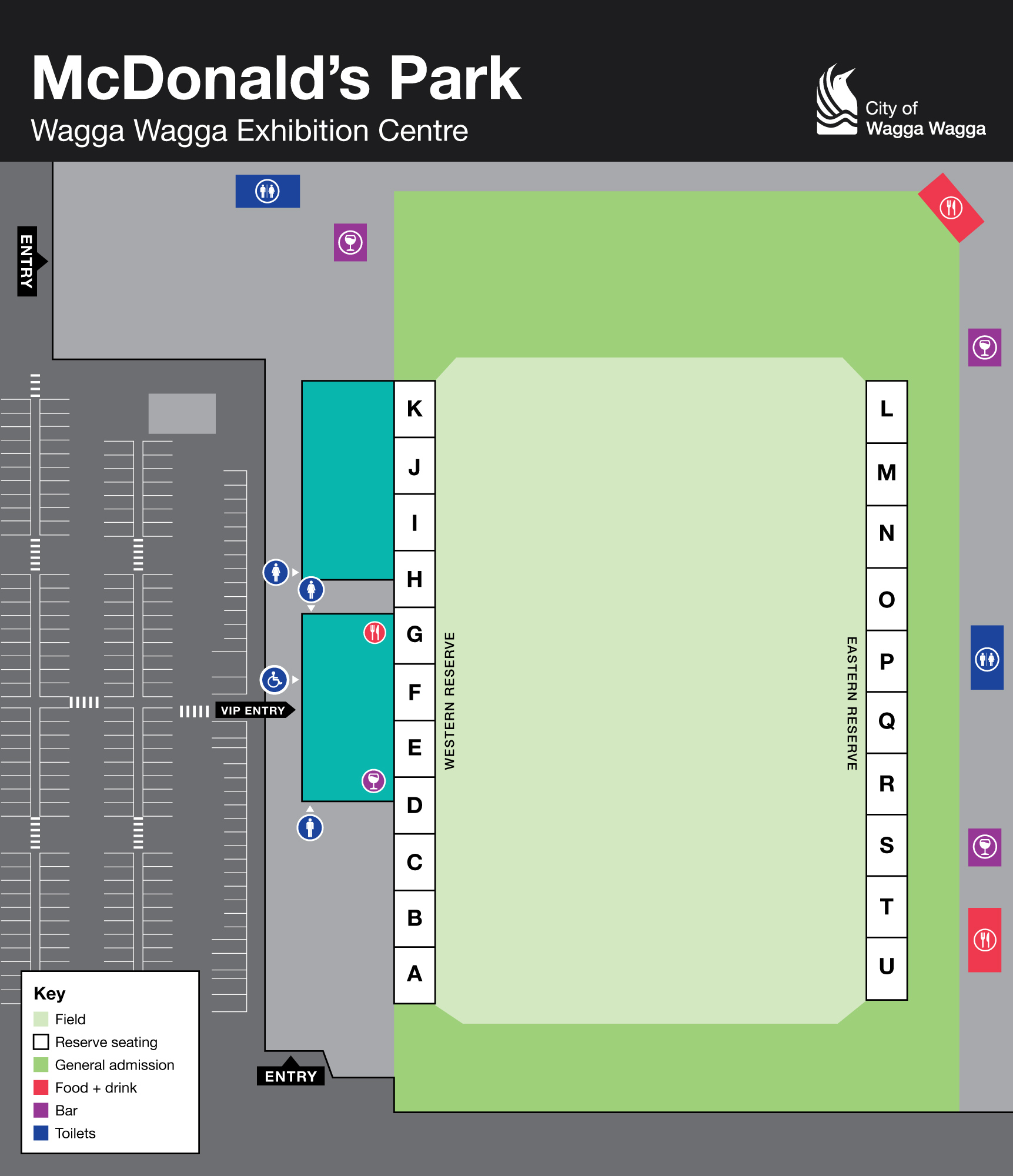 Seating allocations at McDonald's Park.