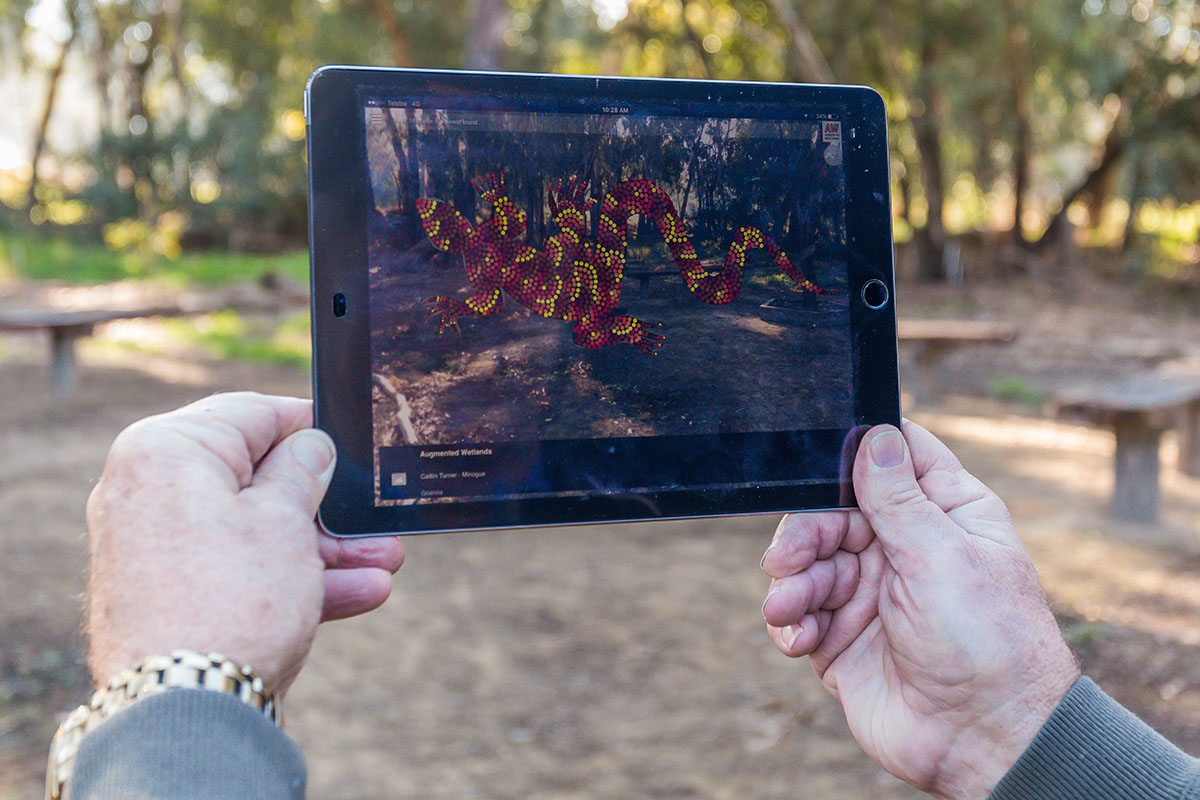 Augmented Wetland app on an ipad