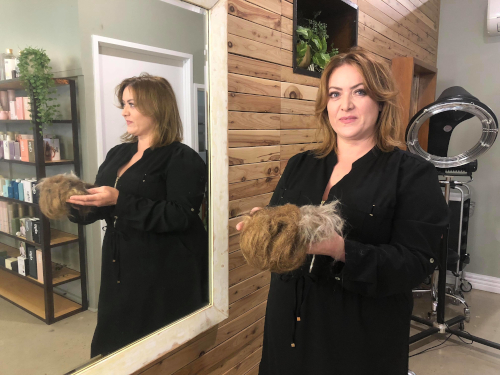 Lulu and Kit Haircutters owner-operator Kirsty Quach is pleased to have a more environmentally friendly way to dispose of hair in her salon.