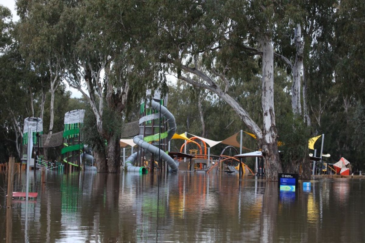 Flooded playground