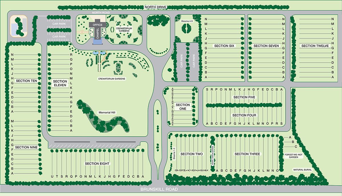 Lawn Cemetery Burial Map