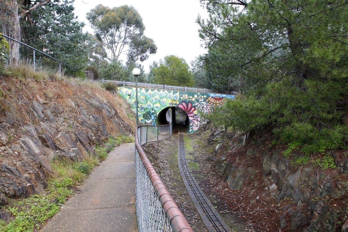 Miniature railway underpass and footpath