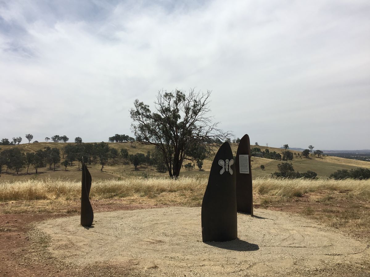 A significant Aboriginal site with a circle and upright rocks 